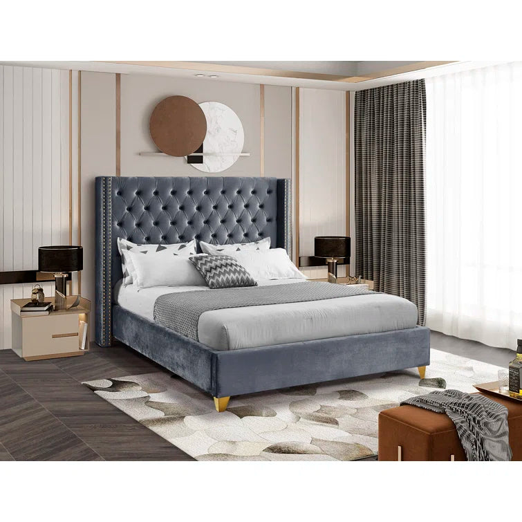 Joclynn Upholstered Wingback Bed