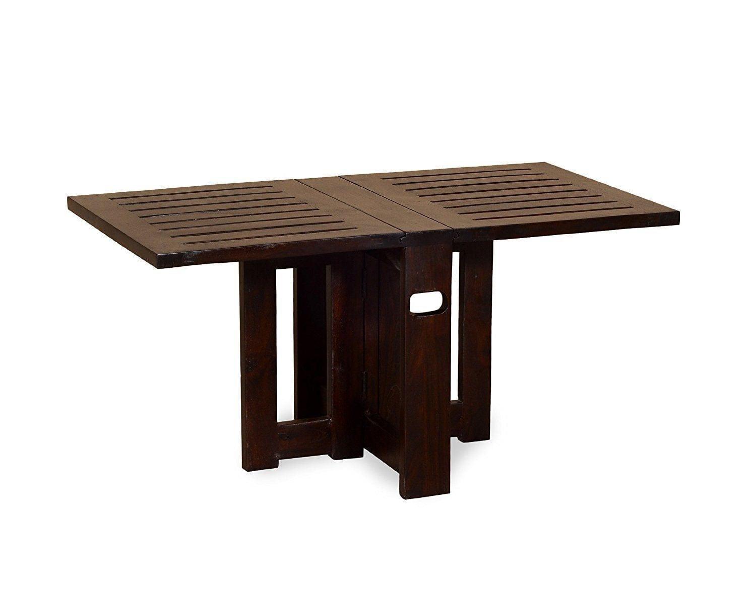 Sheesham Wood Foldable Coffee table In Walnut Finish - Ouch Cart 