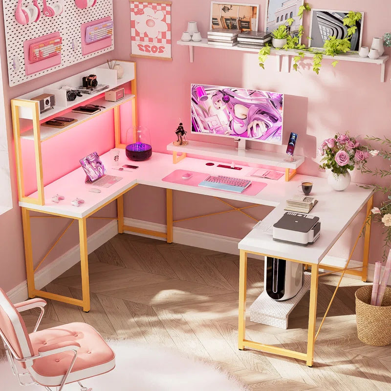 U-Shaped Metal Base Computer Desk