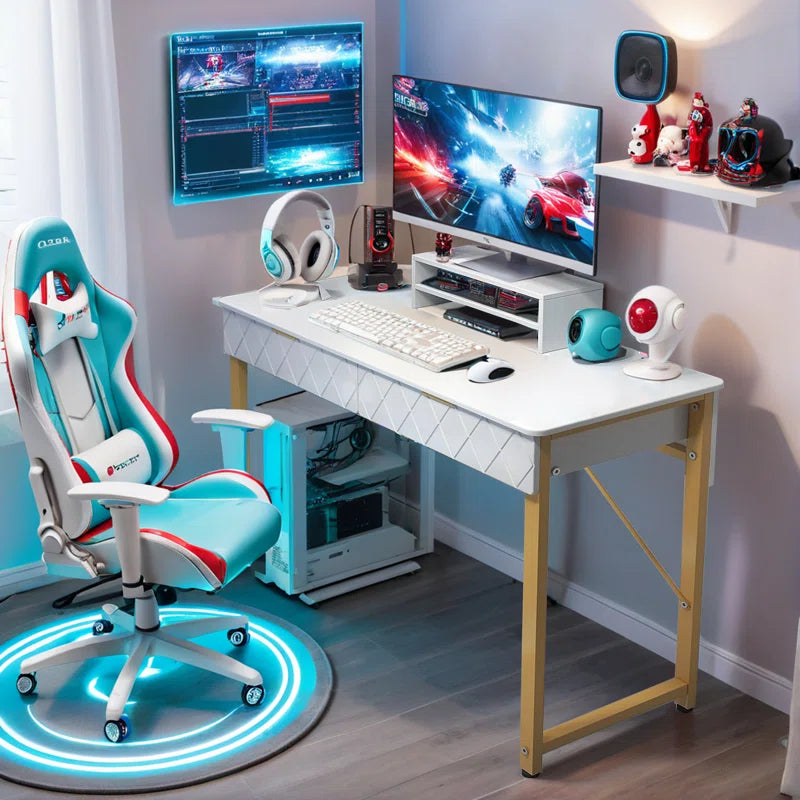 39.4"W Computer Desk with Drawers