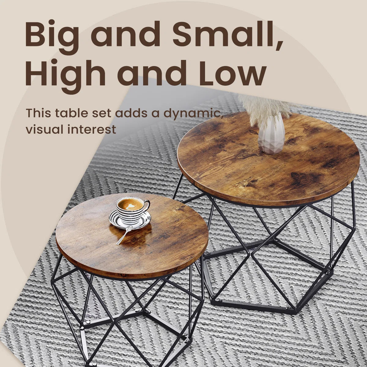 Keema Frame 2 Piece Bunching Coffee Table Sets