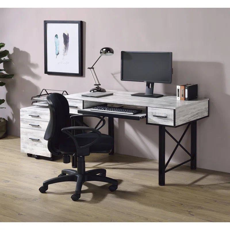 Industrial Metal Base Computer Desk: Sleek Design Meets Durable Functionality"