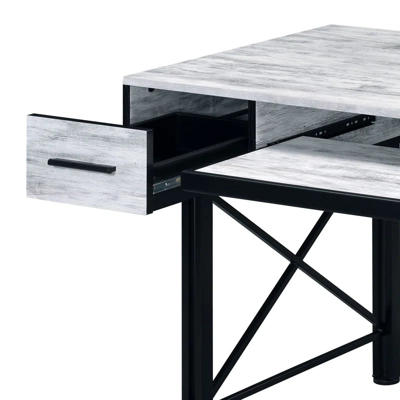 Industrial Metal Base Computer Desk: Sleek Design Meets Durable Functionality"