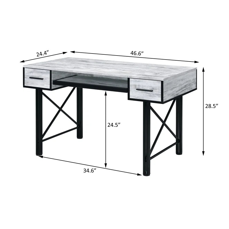 Industrial Metal Base Computer Desk: Sleek Design Meets Durable Functionality"