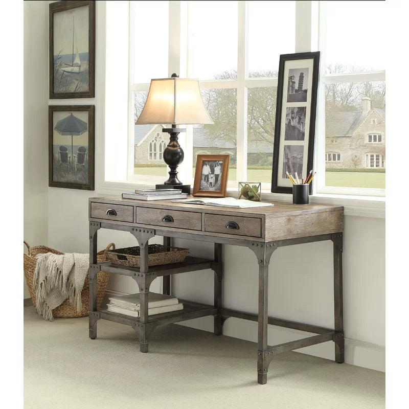 Contemporary Style: Metal Base Writing Desk for a Modern Workspace