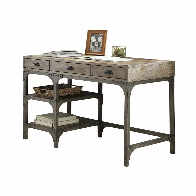 Contemporary Style: Metal Base Writing Desk for a Modern Workspace