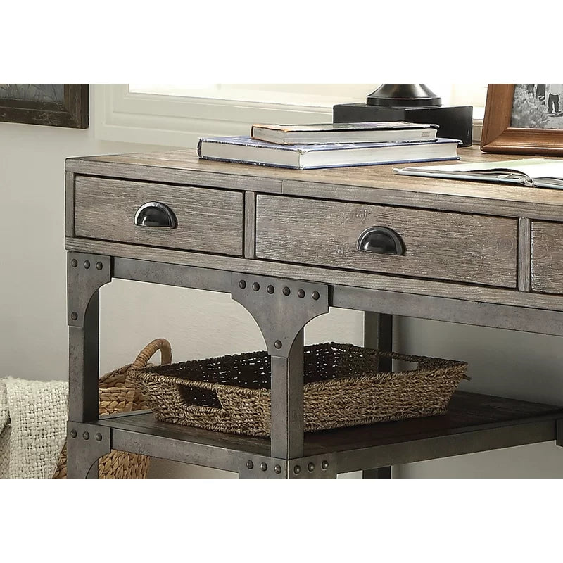 Contemporary Style: Metal Base Writing Desk for a Modern Workspace