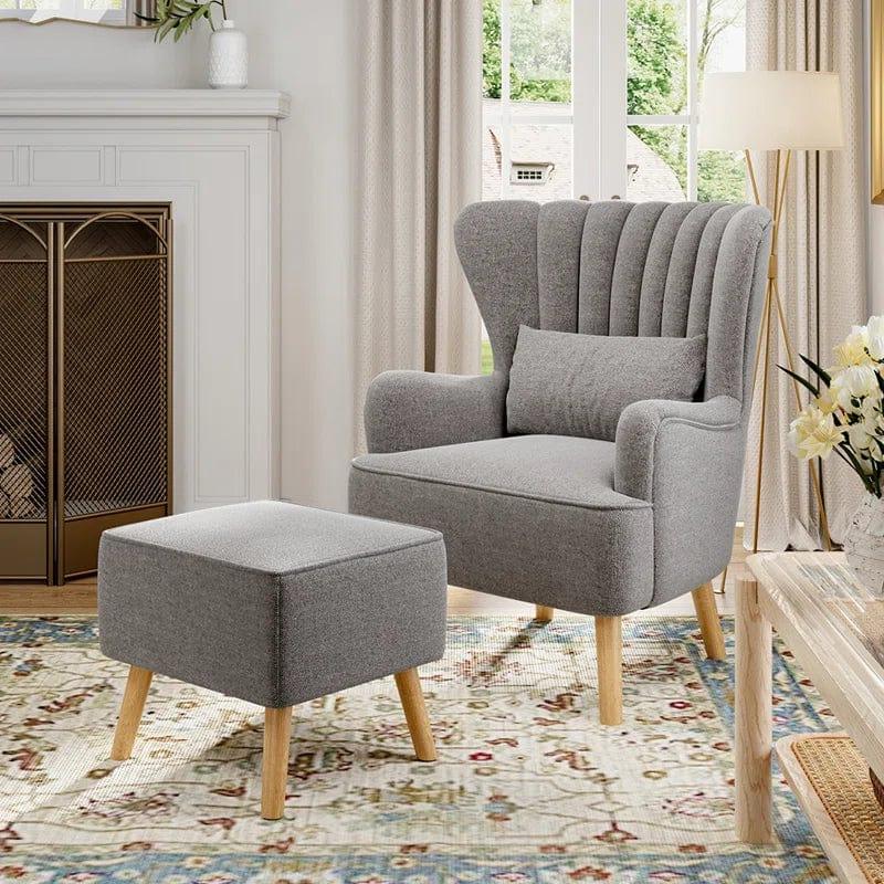 Kiro Upholstered Wingback Chair - Ouch Cart 