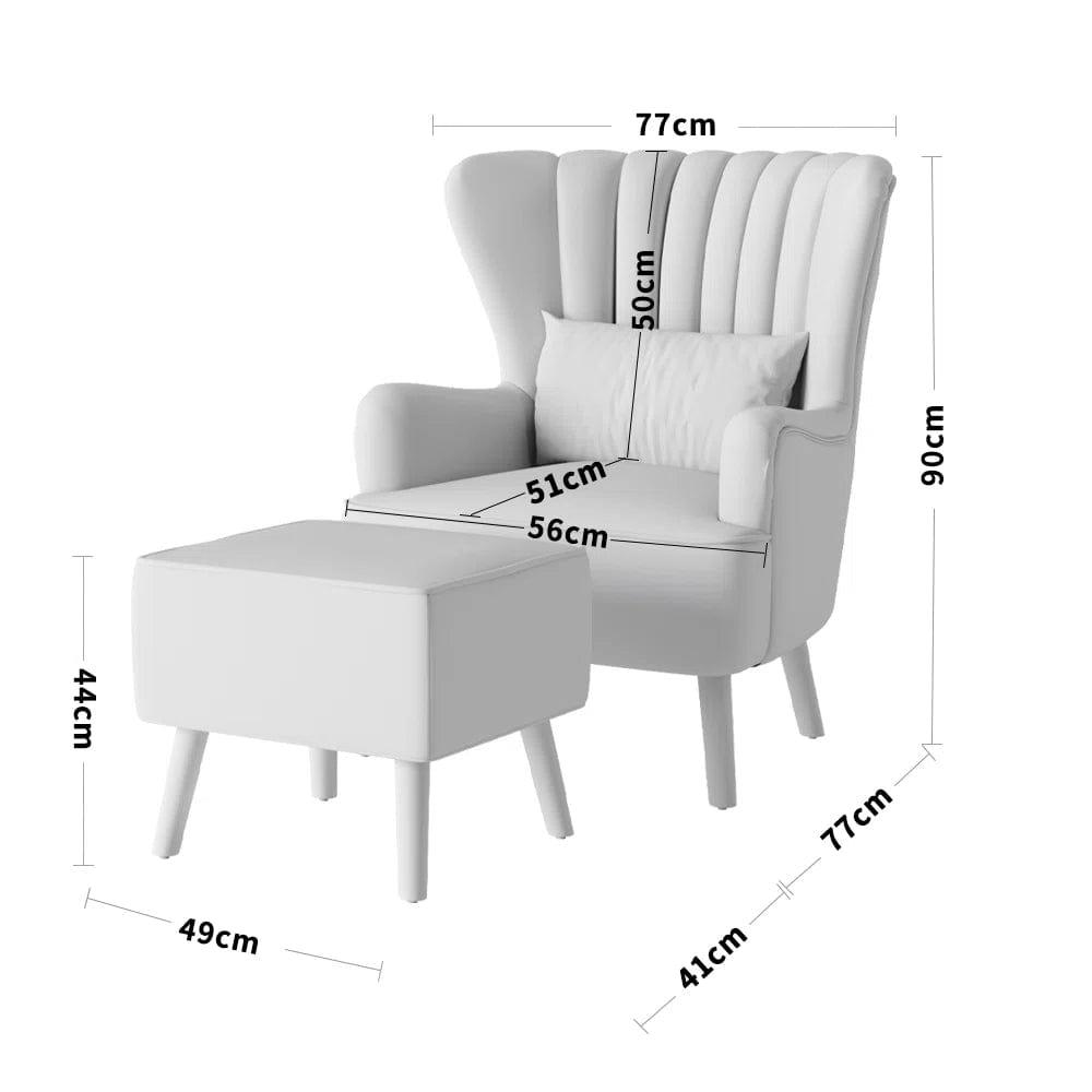 Kiro Upholstered Wingback Chair - Ouch Cart 