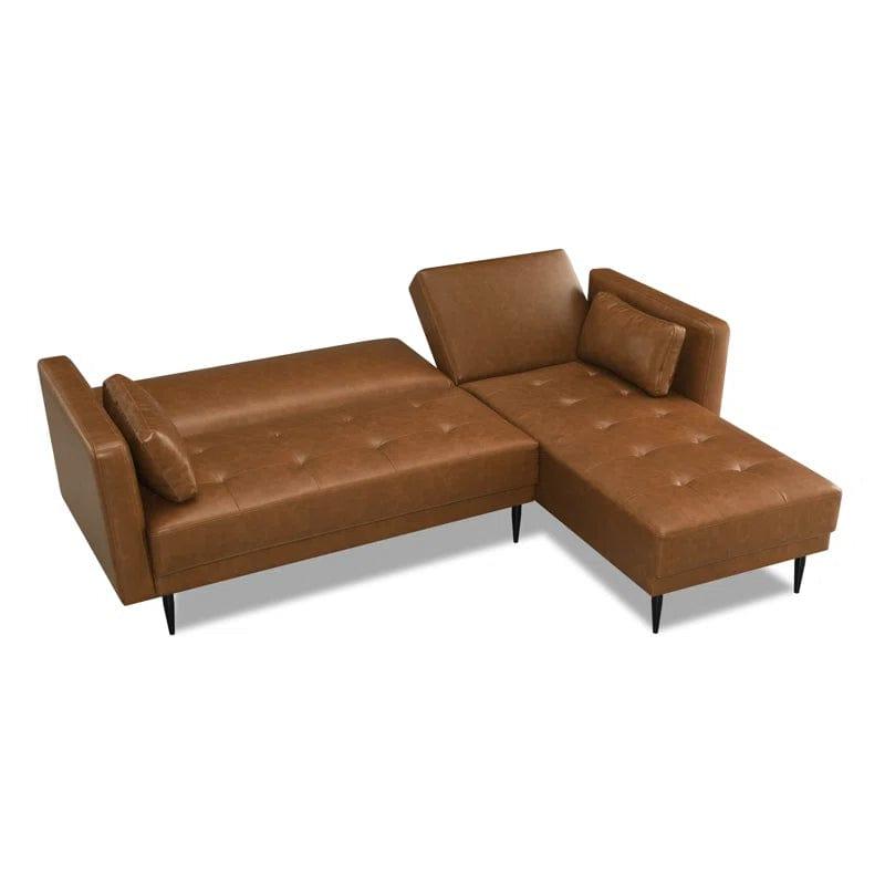 Kishanna Vegan Leather Corner Sofa Chaise - Ouch Cart 