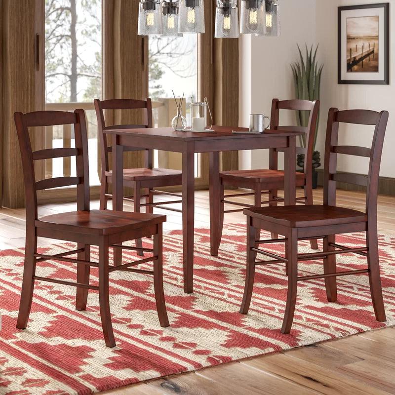 5 - Piece Solid Wood Dining Set - Ouch Cart 