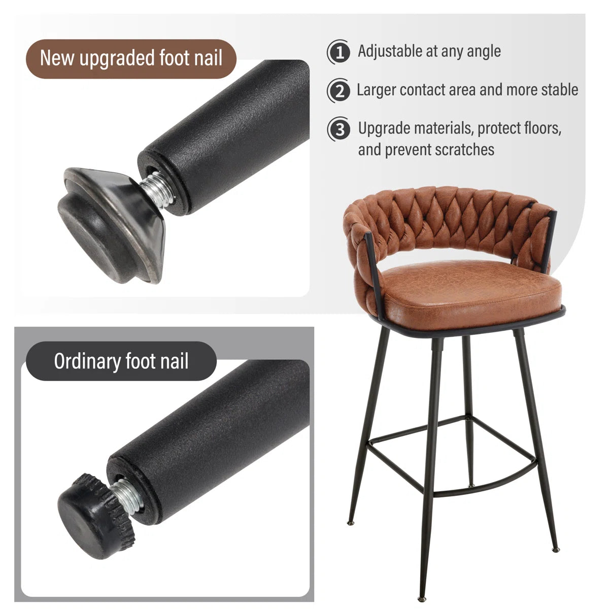 Ymberlynn Low Back Swivel Bar & Counter Stools with Metal Frame (2-Pack)