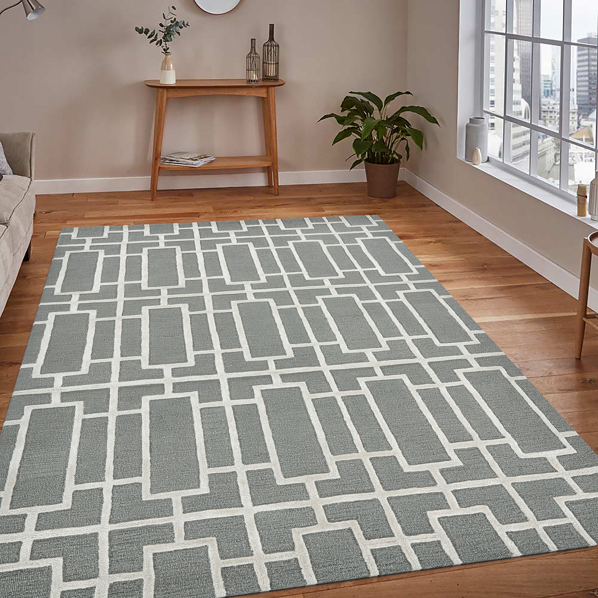 Saraswati Global Rug, Premium Wool Area Rug, 4x6 Feet,  Luxury Rug, Ideal for Bedroom, Living Room, and Dining Room, Kids Room, Office Rug, Anti-Skid & Anti Slip Backing Carpet.