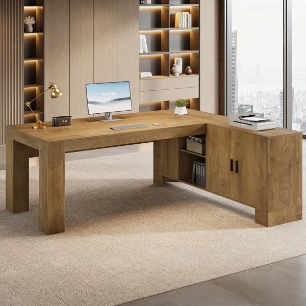 Ouch Cart L-Shaped Office Desk with Storage