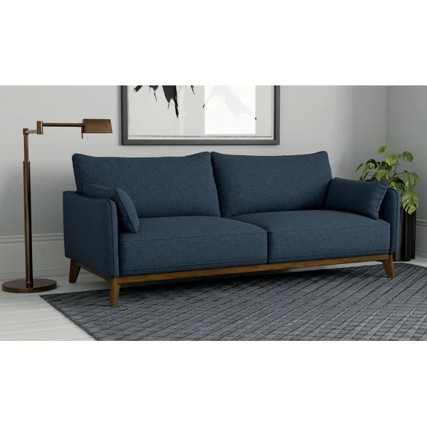 Modern 84'' Denim Upholstered Sofa