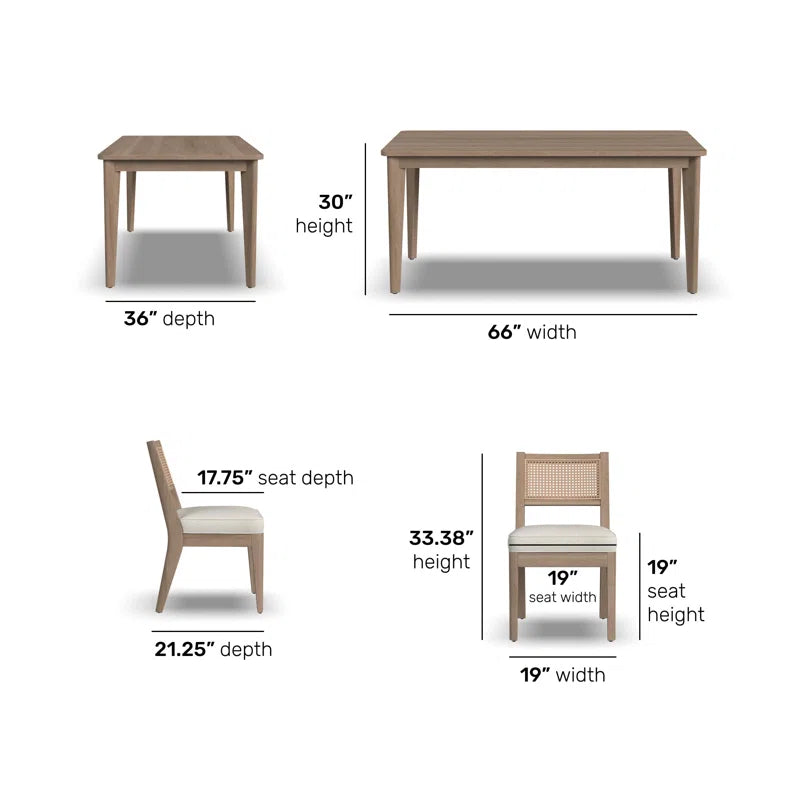 Rectangular 36'' L x 66'' W Dining Set