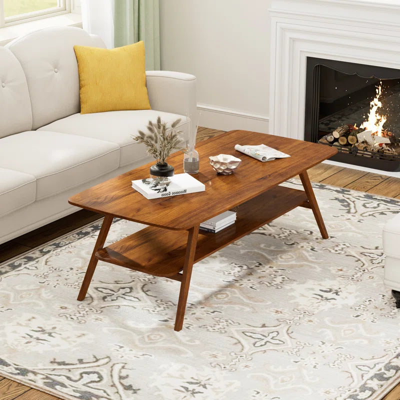 Wide Solid Wood Coffee Table