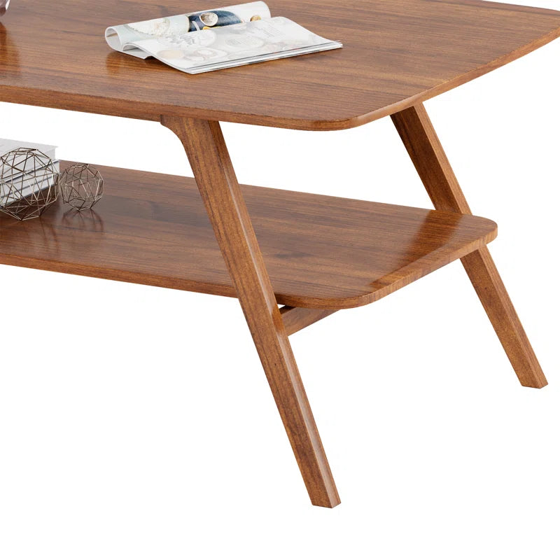 Wide Solid Wood Coffee Table