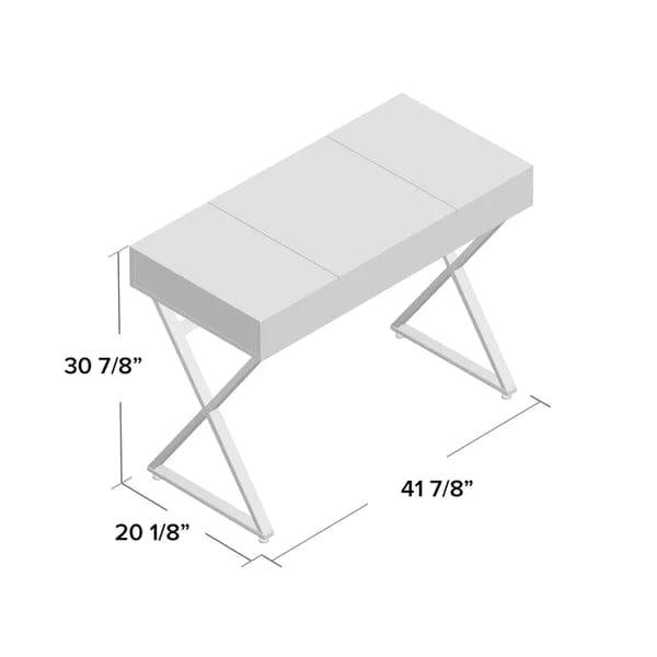 Aaliyah Vanity Desk, Makeup Vanity, White Desk, Makeup Vanity Desk for Bedroom, White and Gold - Ouch Cart 