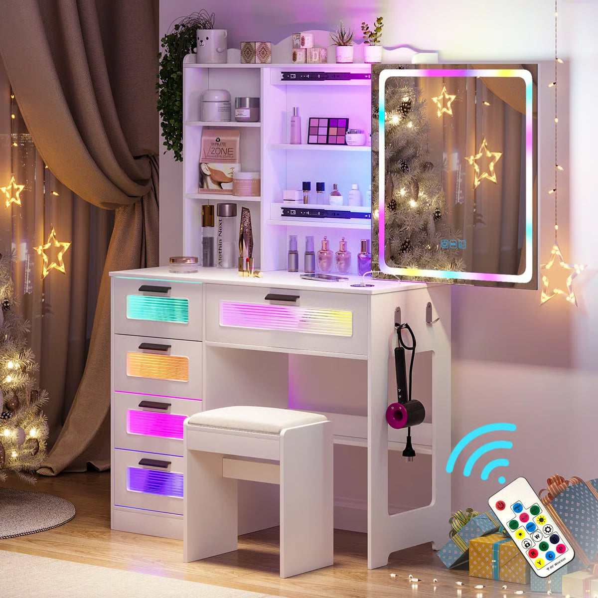 Lieliea Makeup Vanity Desk with Stylish Design and Storage
