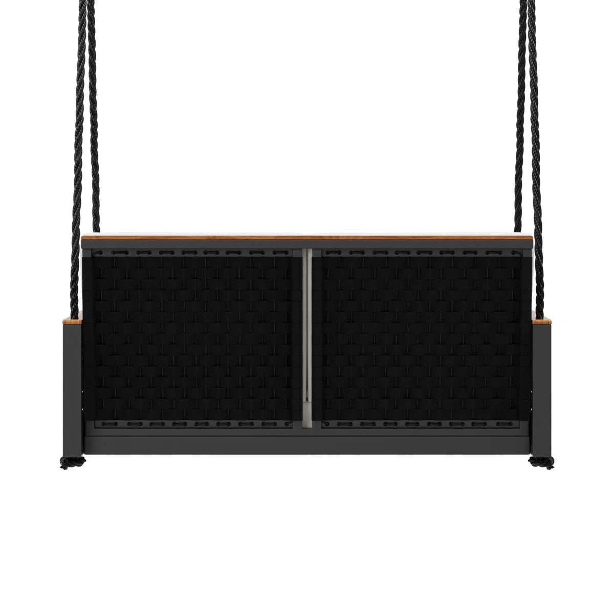 Ouch Cart Teak Wood & Aluminum Porch Swing with Cushions – Outdoor Hanging Patio Swing Chair with Heavy-Duty Rope and Weather-Resistant Design