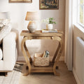 Modern Wooden End Table with Storage Shelf