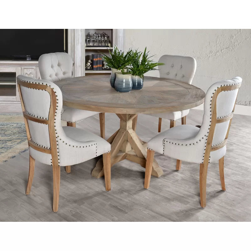 "Elegant 5-Piece Pedestal Dining Set: A Perfect Blend of Style and Function"