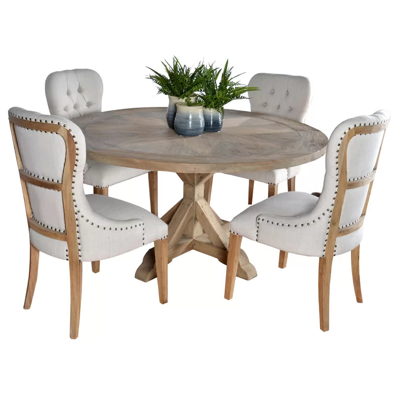 "Elegant 5-Piece Pedestal Dining Set: A Perfect Blend of Style and Function"