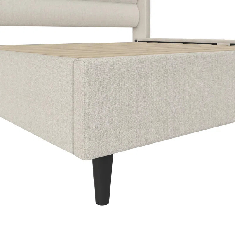 Louis King Upholstered Wingback Bed