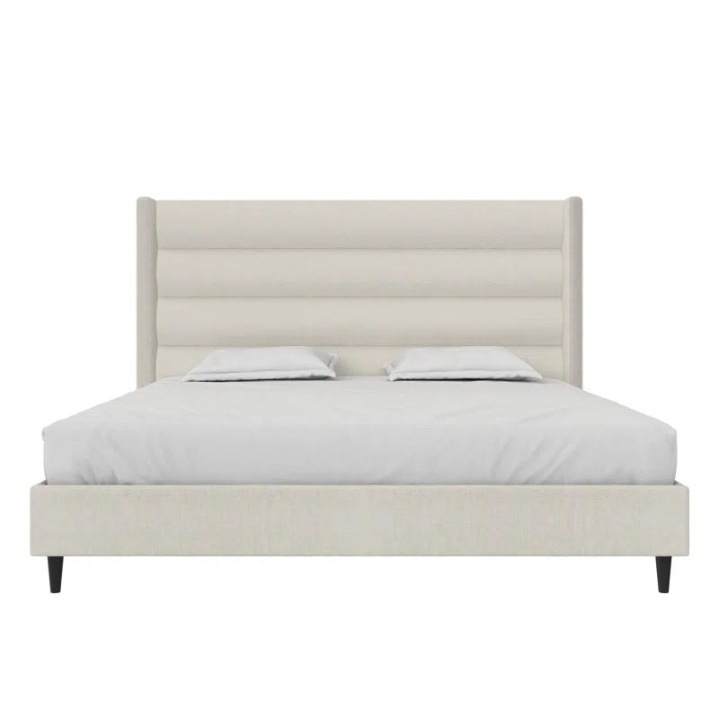 Louis King Upholstered Wingback Bed