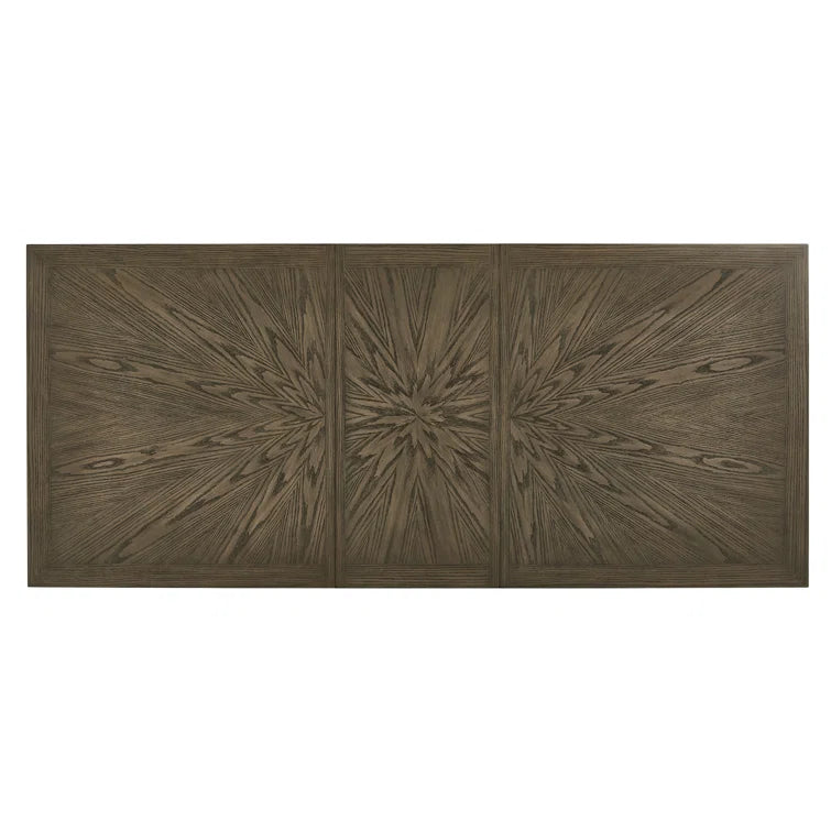 Brown Finish Gold Metal  Dining Set - 7-Piece