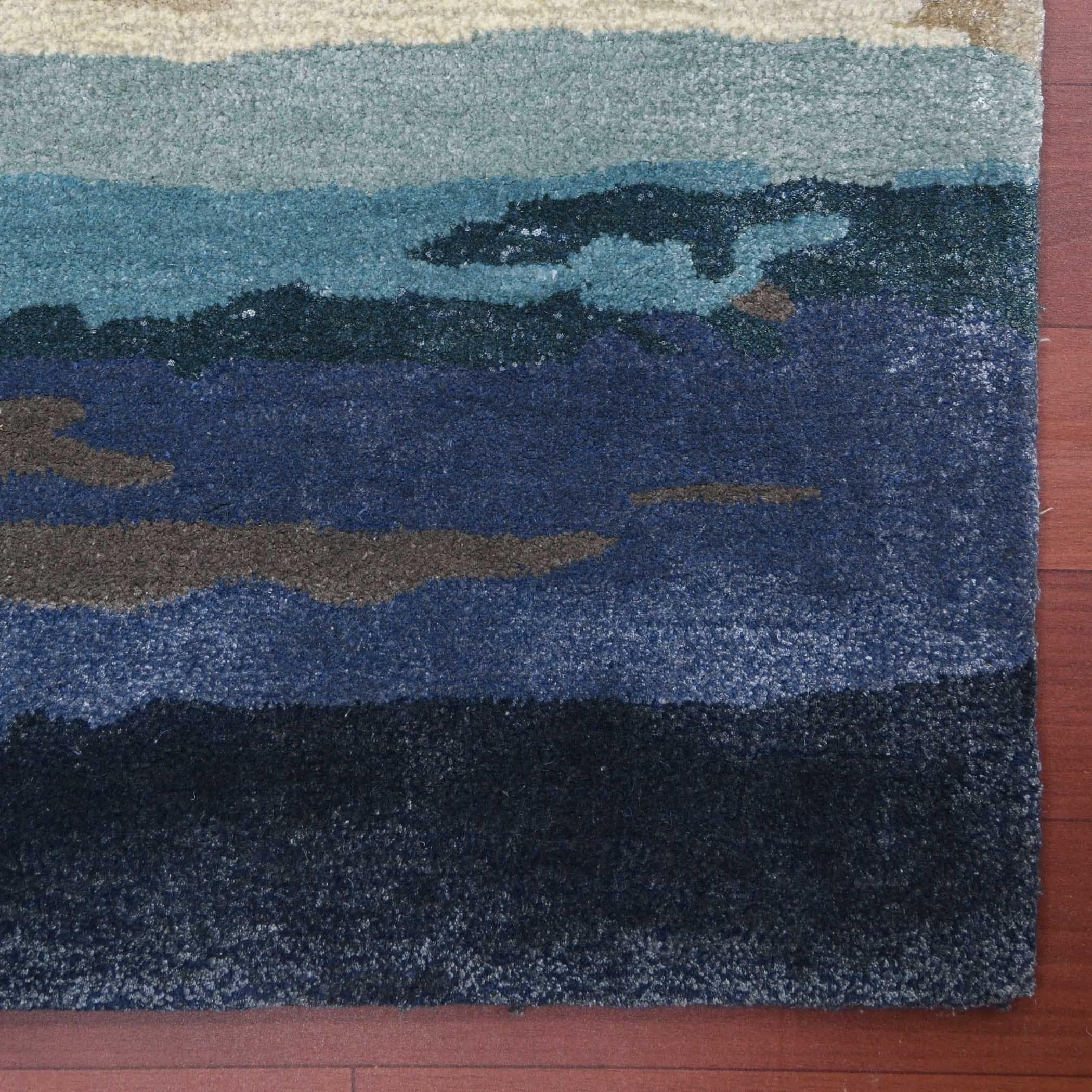 Emerald Wool & Viscose Dream Scape 5x8 Feet Hand-Tufted Carpet - Rug - Ouch Cart 