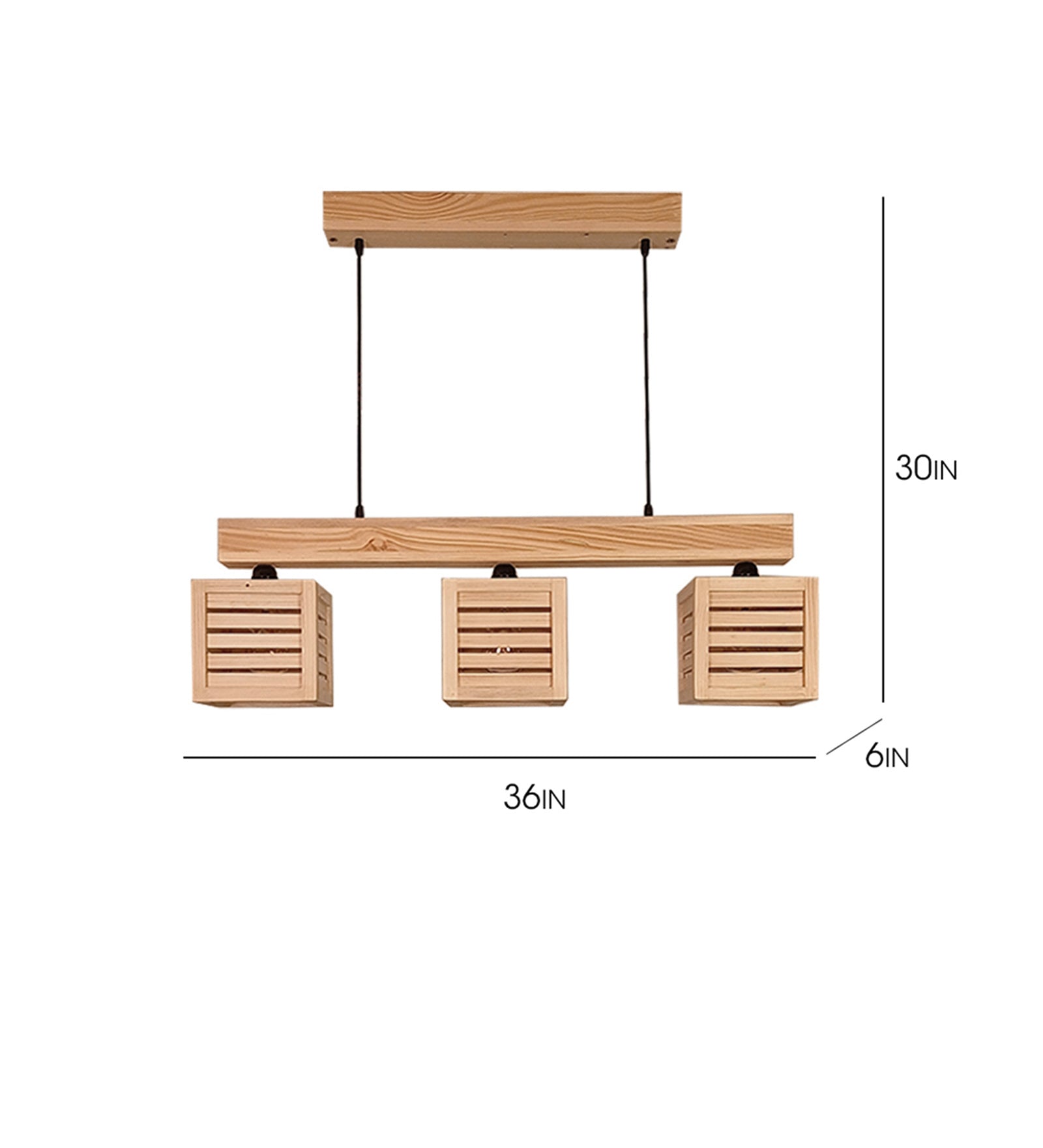 Lyon Beige Wooden Series Hanging Lamp (BULB NOT INCLUDED)