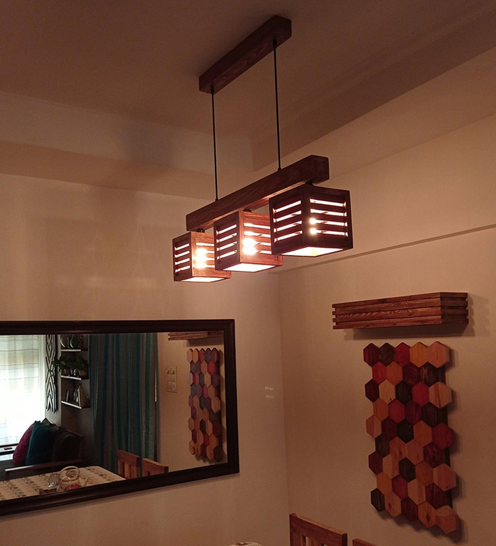 Lyon Beige & Brown Wooden Series Hanging Lamp (BULB NOT INCLUDED) - Ouch Cart 