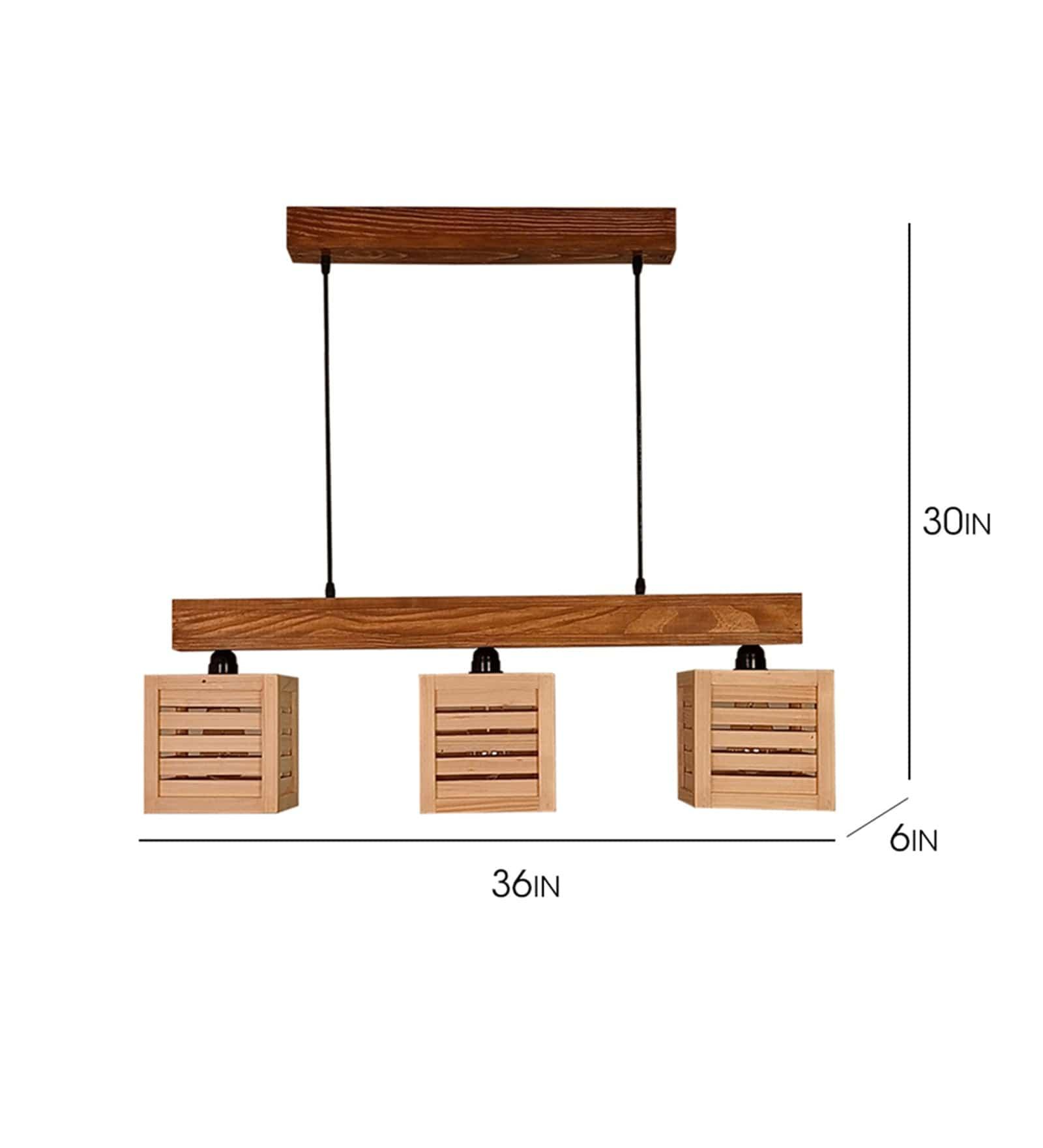 Lyon Beige & Brown Wooden Series Hanging Lamp (BULB NOT INCLUDED) - Ouch Cart 