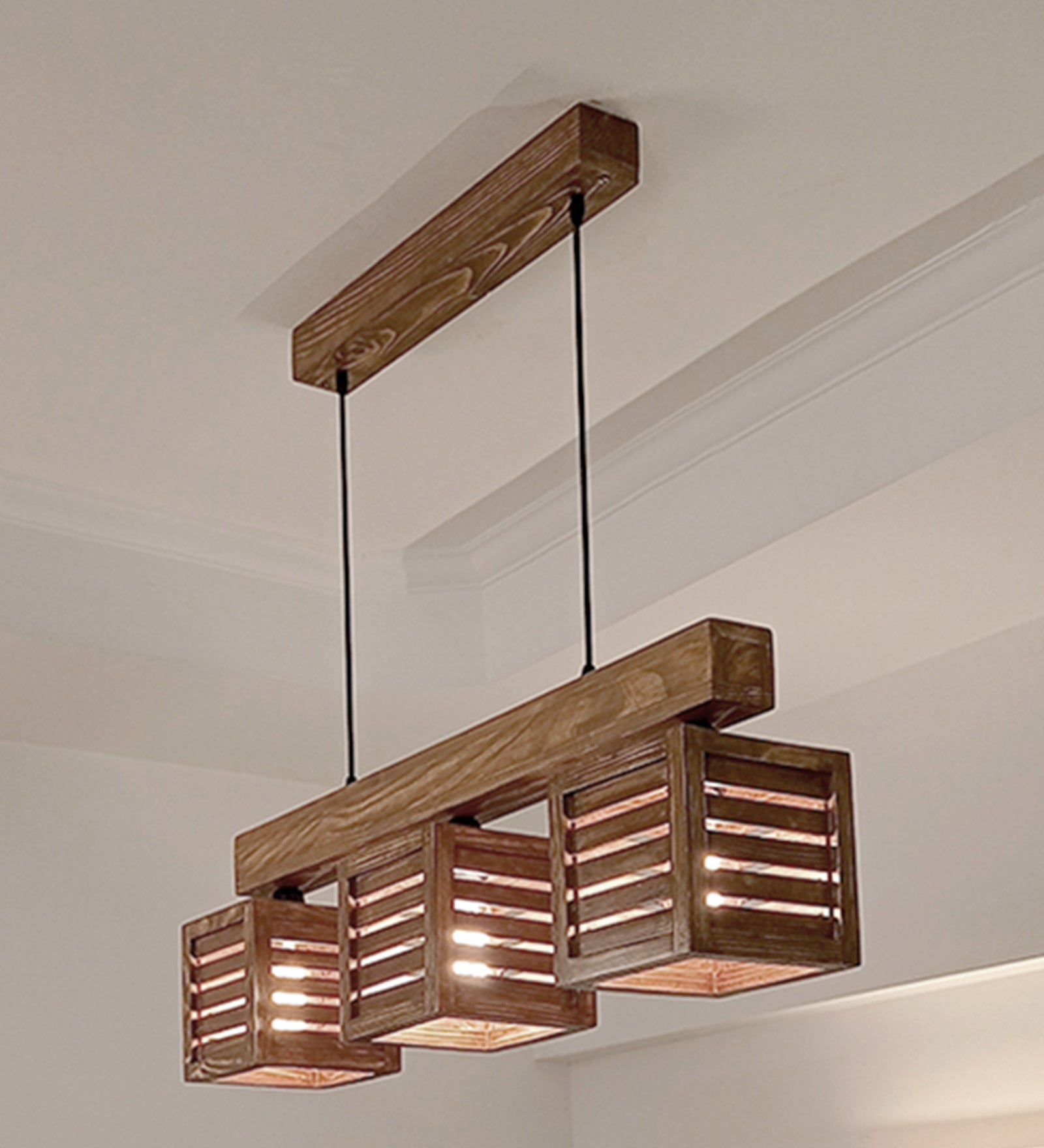 Lyon Brown Wooden Series Hanging Lamp (BULB NOT INCLUDED)