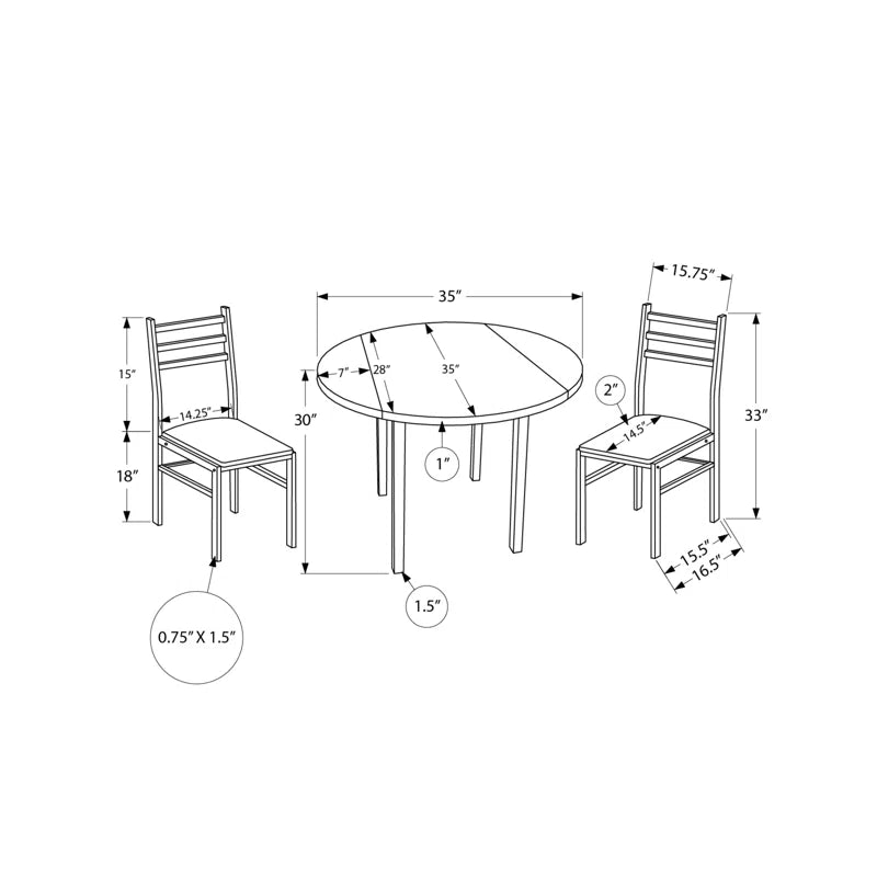 3 - Piece Dining Set (Set of 3)
