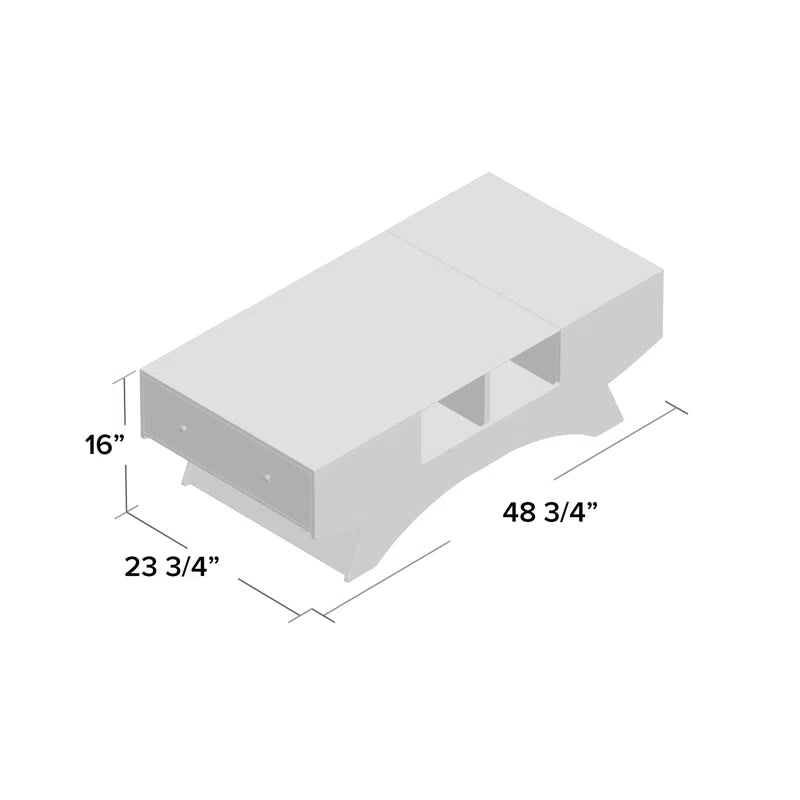 Ultramodern Curved Base Coffee Table with Glass Top and Storage