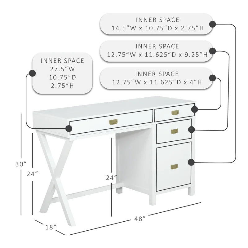 Modern Writing Desk with Drawers