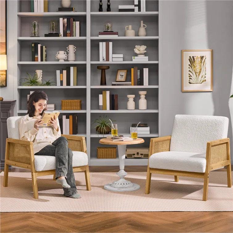 Mandar Wide Linen Lounge Chair - Ouch Cart 