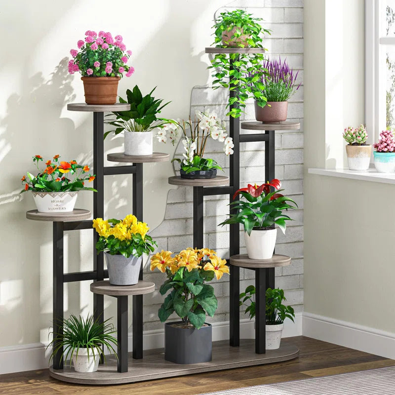 Tribesigns Multi-Tier Plant Stand | 9 Shelves for Indoor & Outdoor Use