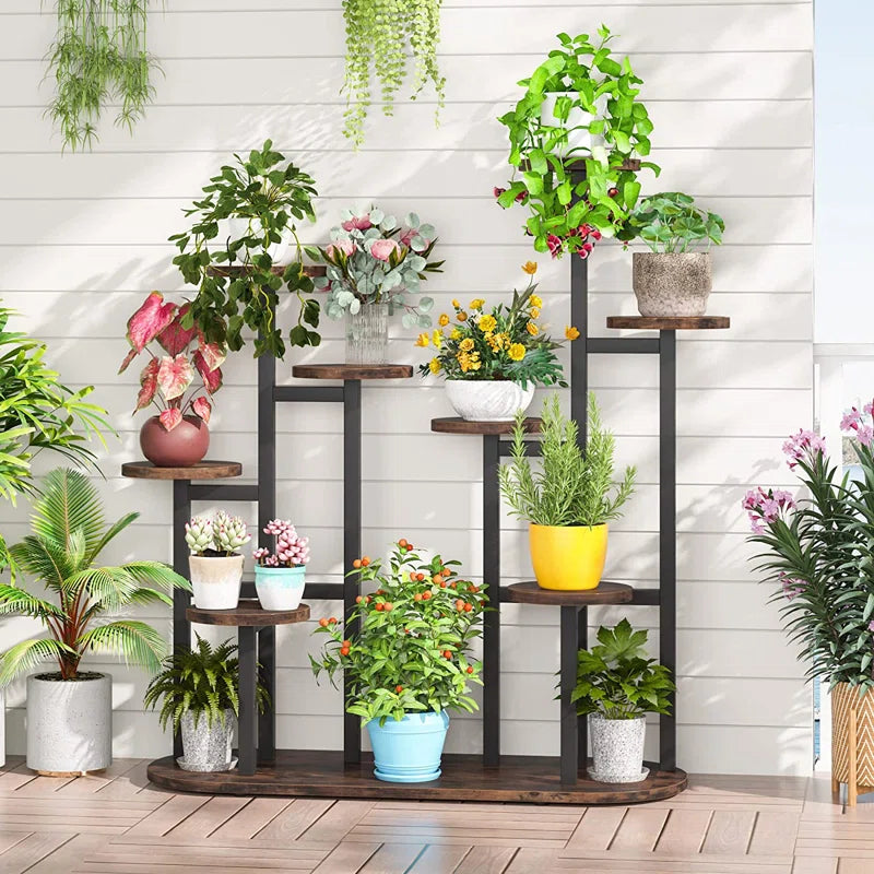 Tribesigns Multi-Tier Plant Stand | 9 Shelves for Indoor & Outdoor Use
