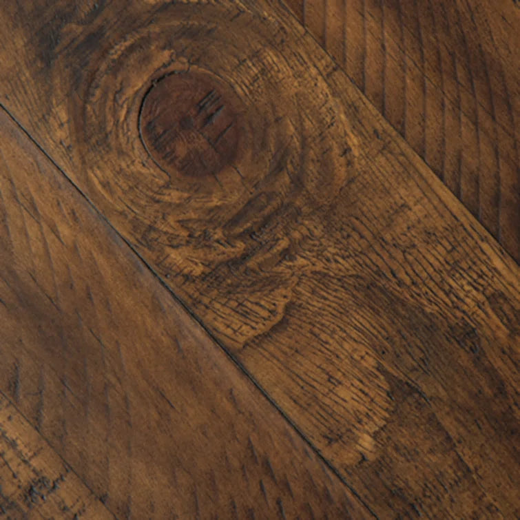 Rustic 8 seater Dining Set with Distressed Finish & Upholstered Ladderback Chairs