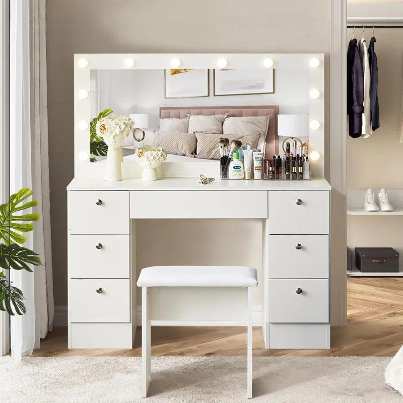 Lukas Dressing Table with Mirror - Ouch Cart 