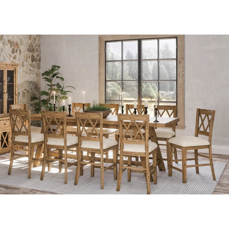 Solid Wood Trestle Dining Set