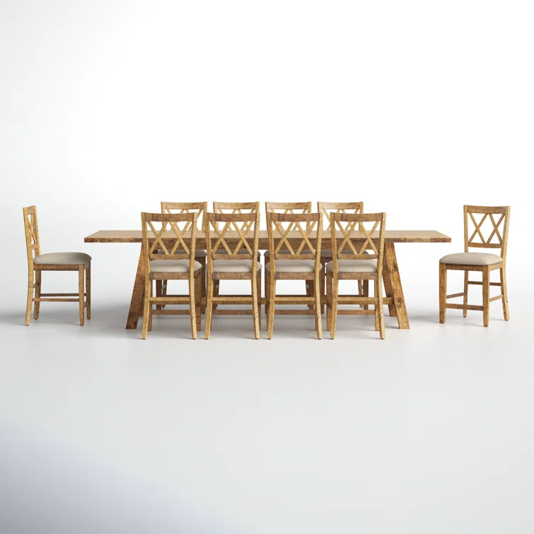 Solid Wood Trestle Dining Set