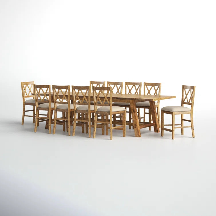 Solid Wood Trestle Dining Set