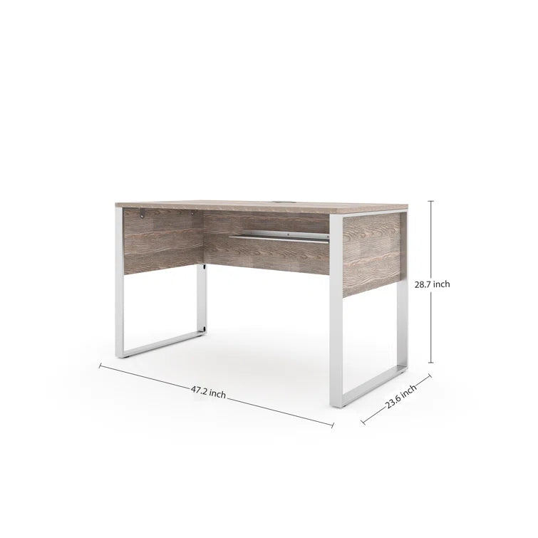 Contemporary Chic: Metal Base Writing Desk with Minimalist Design