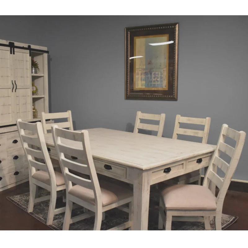 7 - Piece Solid Wood Dining Set - Ouch Cart 