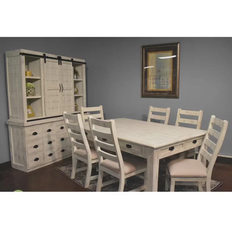 7 - Piece Solid Wood Dining Set - Ouch Cart 
